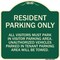 Signmission Parking Resident Parking Only Heavy-Gauge Aluminum Architectural Sign, 18" x 18", G-1818-23358 A-DES-G-1818-23358 - alternate 1